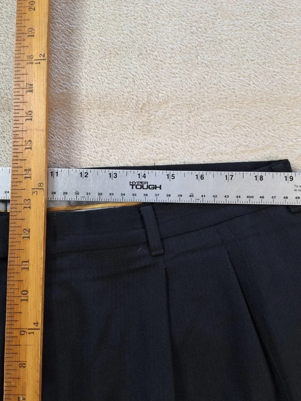 Nino Cerruti Suit Mens 44 Black Wool Double Breasted Ventless Jacket Pants